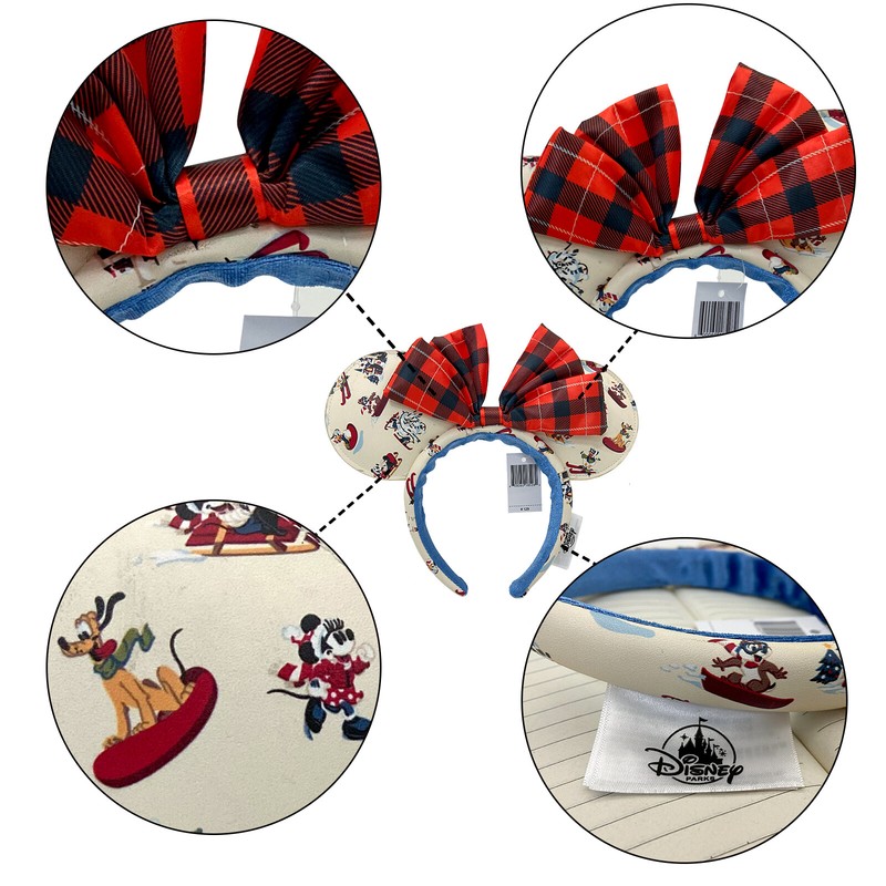 US Disney Parks Holiday Lodge Snow Mickey Christmas Minnie Mouse Ears Headband