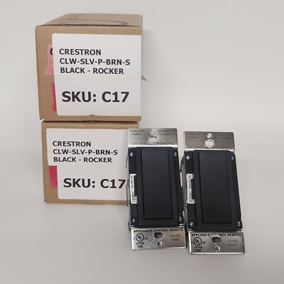 Crestron CLW-SLV-P-BRN-S In-Wall Remote Dimmer/Switch, 120V, Black, Rocker
