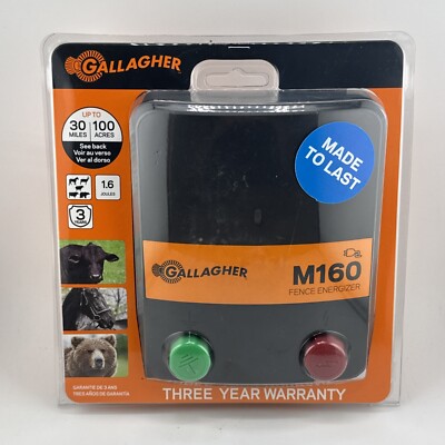 Gallagher M160 Electric Fence Charger, Powers Up to 30 Miles G330444
