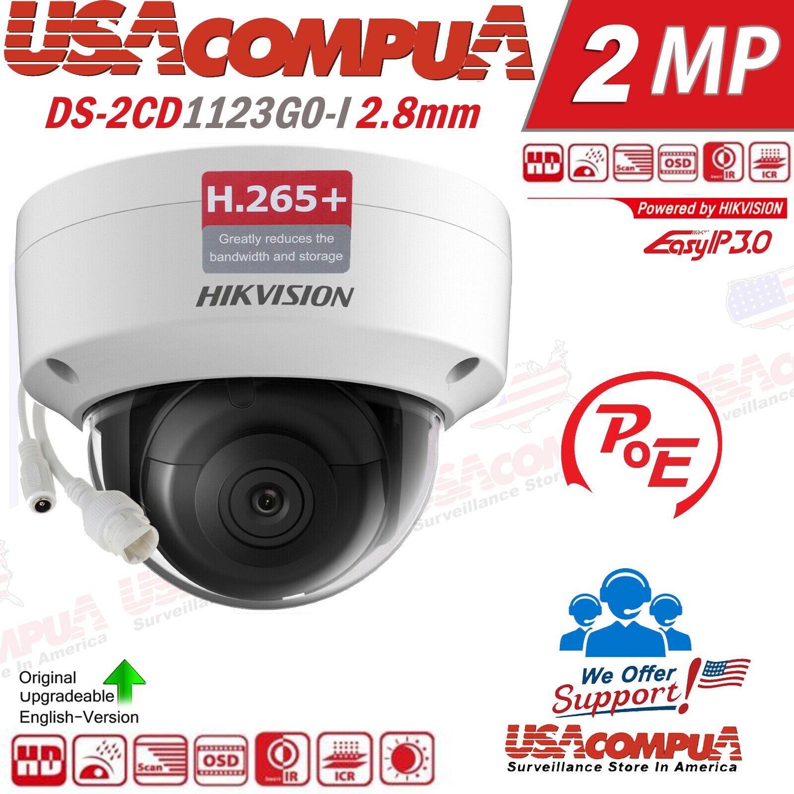 ①未使用　EARTH DOME 240SC Amazon.com : 318netech 4K 8MP Smart Hybrid Light PoE Fixed