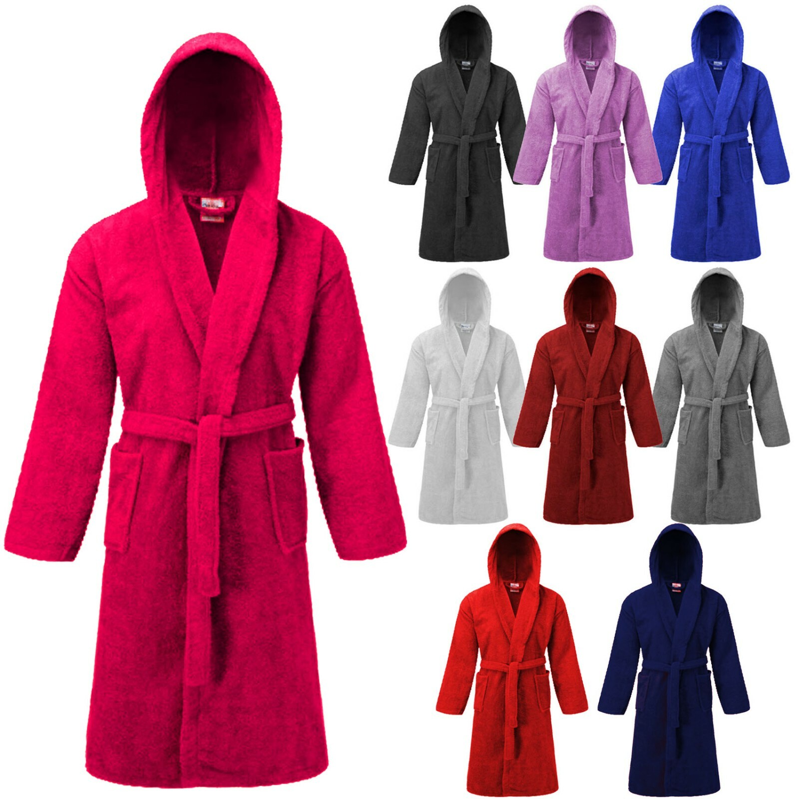 egyptian cotton hooded bathrobe