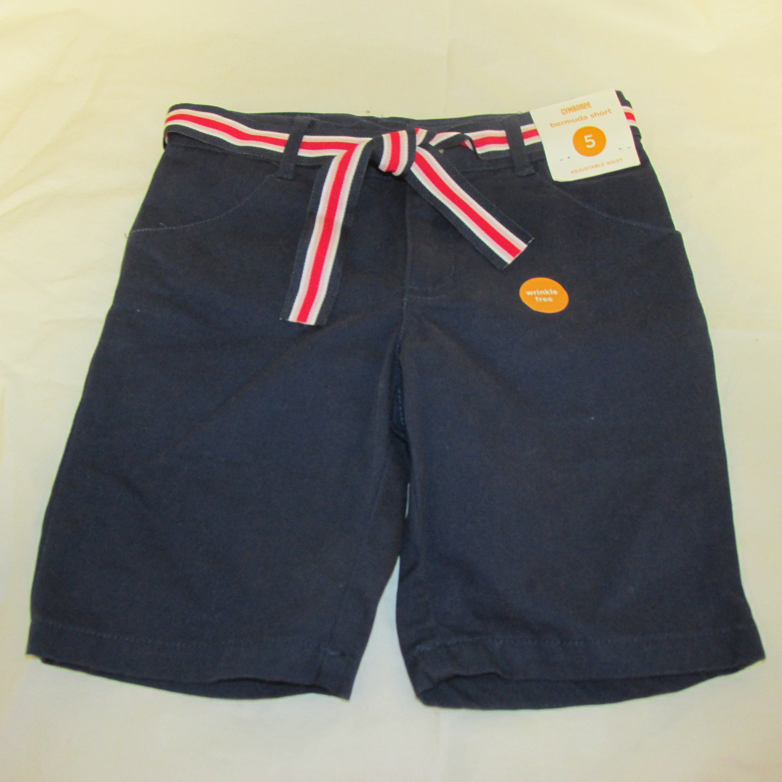 NWT Girl 's Gymboree School Uniform Shorts Bermuda Bottoms 4 5 Navy Blue Belted