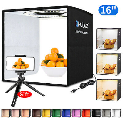 PULUZ 10''/16'' Portable LED Light Photo Box Tent Studio Photography Dimmable