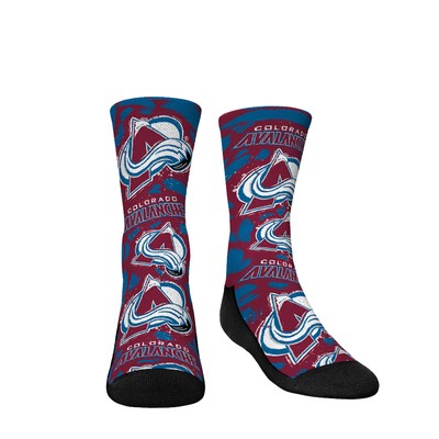 Colorado Avalanche Allover Logo & Paint Crew Socks