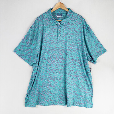 Ben Hogan Performance Series Polo Shirt Mens 3XL Blue Cocktails Stretch UPF 15