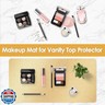 Makeup Mat for Vanity to Protect Desk Top, Dual-Sided Makeup Mat, Easy to Clean Desk Pad - Waterproof and Oilproof Vanity Accessories, 23.6 x 11.8 in (Gold and Pink)