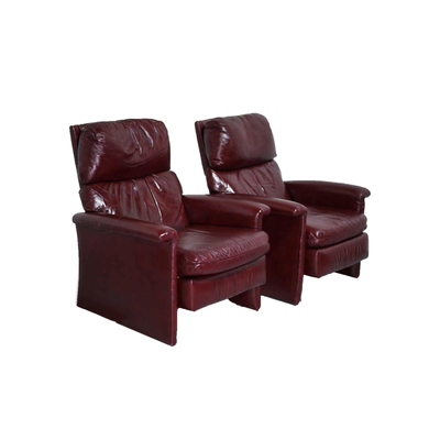 Vintage Genuine Oxblood Leather Recliner Chairs by Bradington Young - A Pair