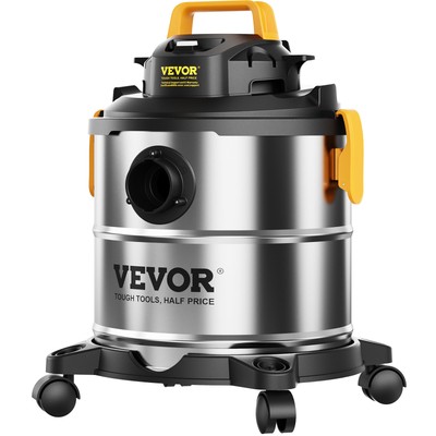 VEVOR Wet Dry Shop Vac Vacuum 5.5 Gallon 6 Peak HP Cleaner Hose Stainless Steel