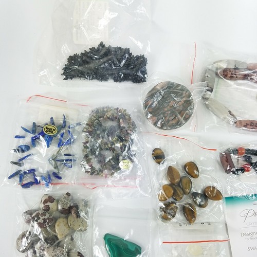 Vtg Lot pendants and beads stone glass metal enamel most are new!