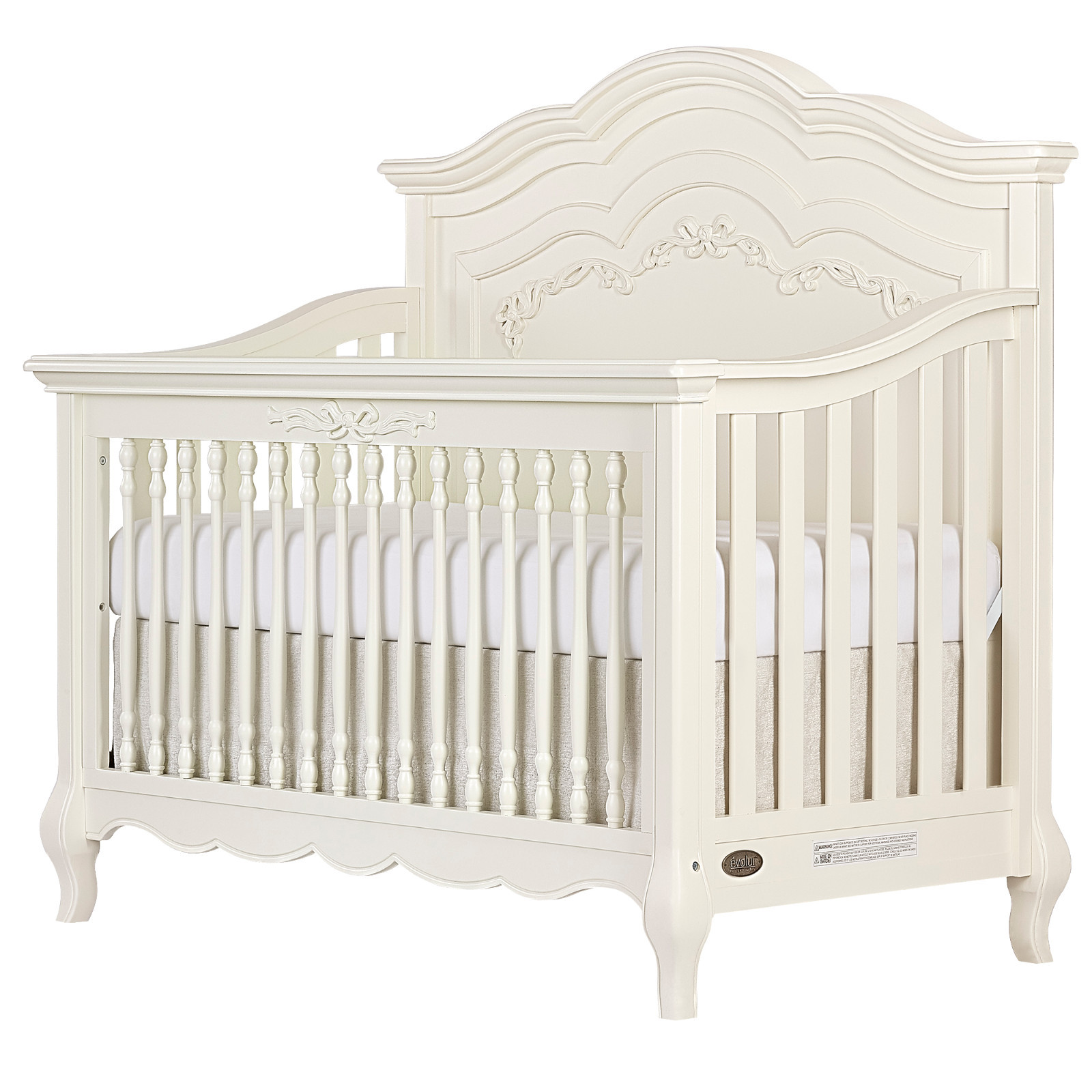 Evolur Aurora 5-in-1 Convertible Crib Ivory Lace