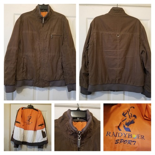 Raidy Boer Jacket Mens Large 52 Brown Suede Polyester Full