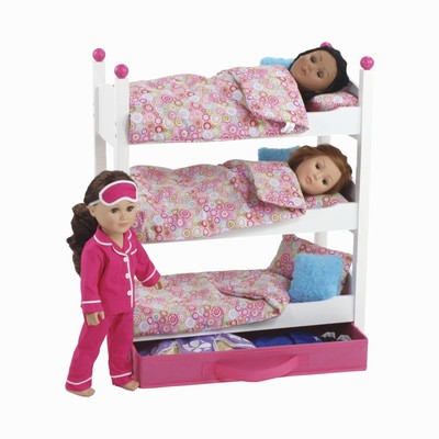 Emily Rose 18" Doll Bunk Bed, Doll Beds for 18 Inch Dolls, Baby Doll Bunkbed ...