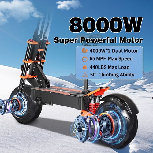 Fold Electric Scooter Dual Motor 60V 8000W Fast Road,Free A