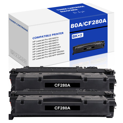CF280A Toner Cartridge for HP 80A Black LaserJet Pro 400 MFP M425dn M425dw Lot