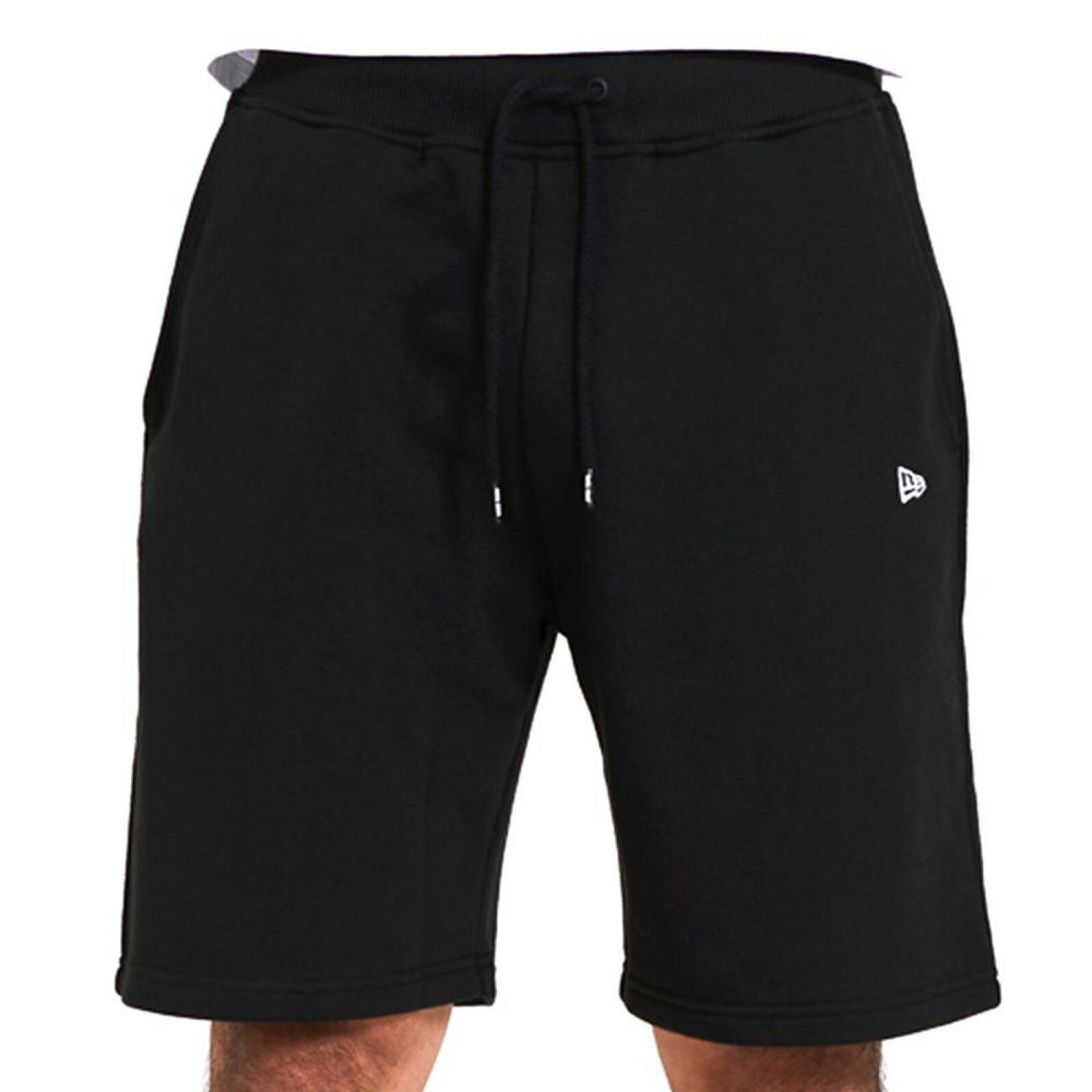 New Era Men's Essential Shorts Black Cotton Blend NE Logo