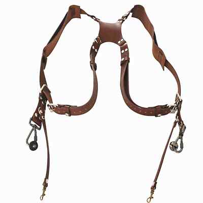 Adjustable Dual Leather Rivet Double Shoulder Camera Strap For Secure Camera CBK