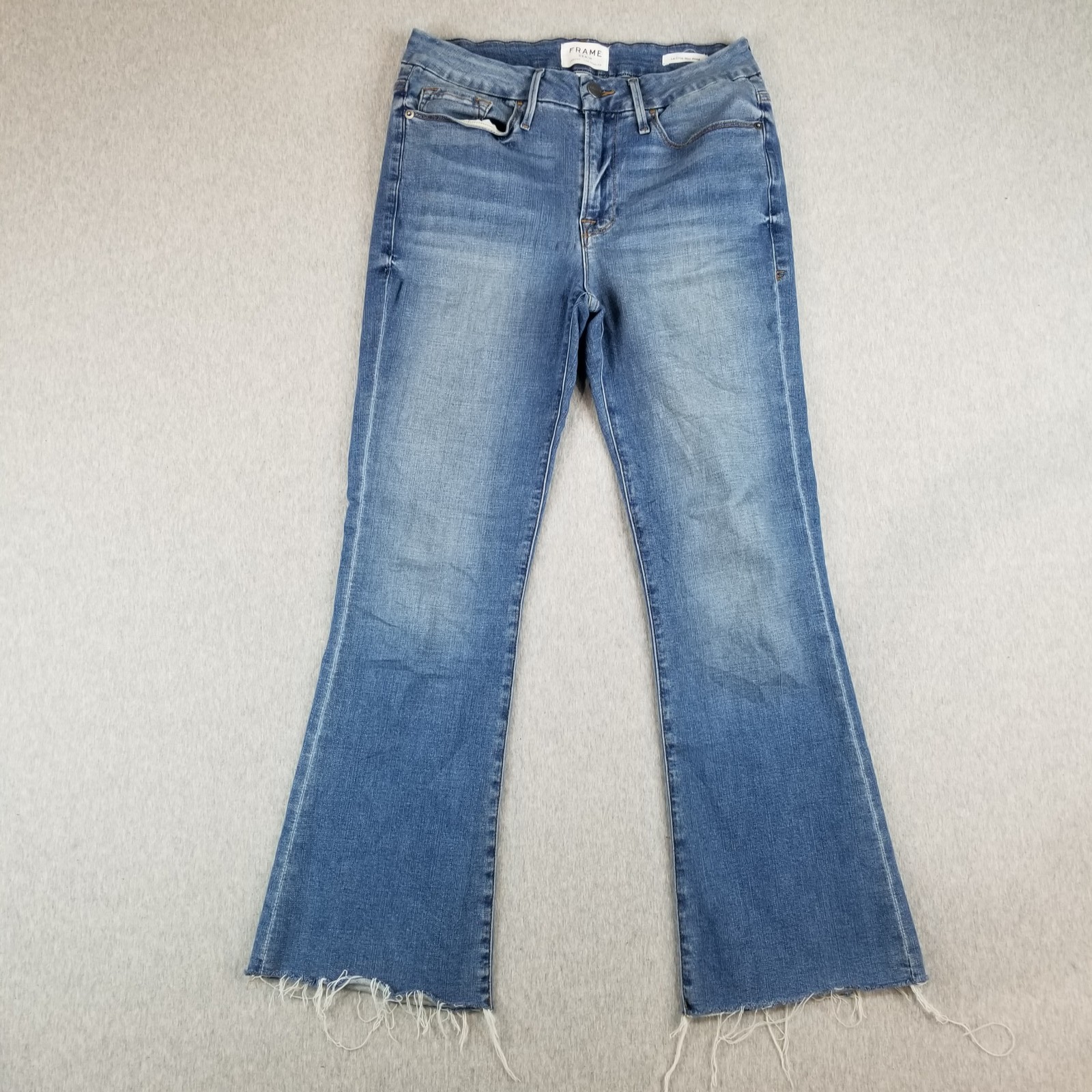 Frame Jeans Women's Sz 7/28 Blue Wash Crop Mini Boot Indie Normcore Comfy