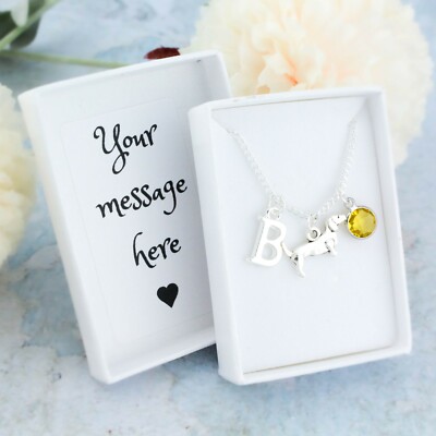 Dachshund Necklace, Personalised Gift, Sausage Dog Jewellery, New Puppy Owner