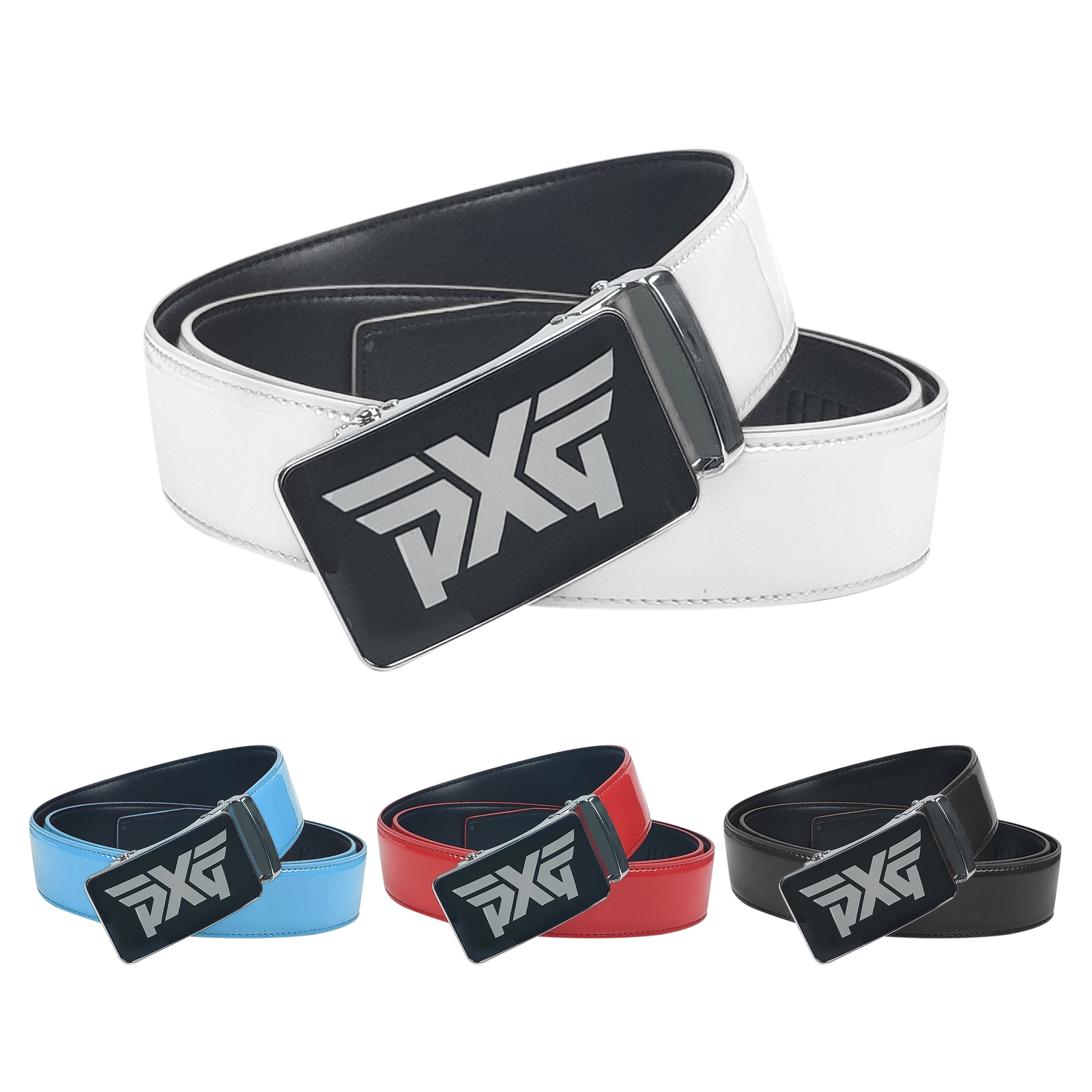 Sports Pxg Bright Skin Belt Square Pu Casual Belt Adjustable Unisex