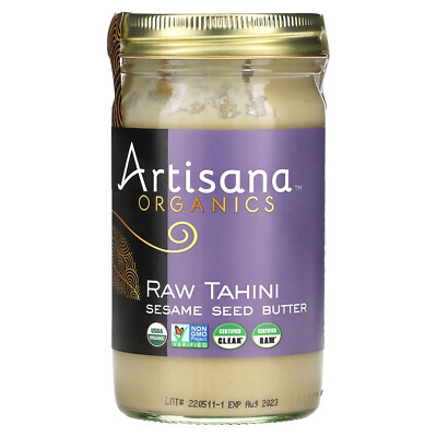 Масло из семян кунжута Artisana Tahini 14 унций 397 г Без глютена, кошерное, без ГМО,