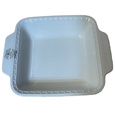 Nora Fleming Bakeware Square 8x8 Server Pearl Dot stoneware retired P7