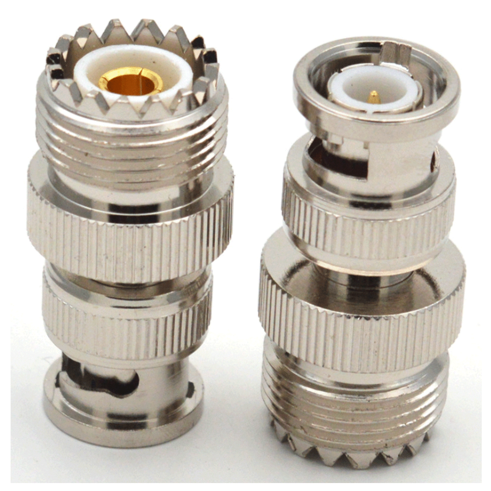 2X BNC Male Plug To UHF PL-259 SO239 Female RF Coaxial Adapter Cable Connector