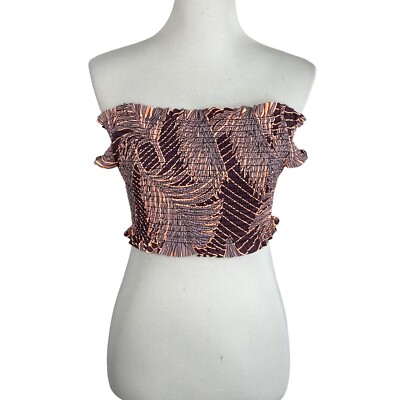 Maaji Womens Second Nature Smocked Off the Shoulder Bikini Top Sz Large Swimwear