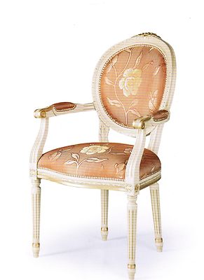 SEDIA CAPOTAVOLA  CLASSICA IMBOTTITA CON BRACCIOLI VARIE STOFFE E COLORI