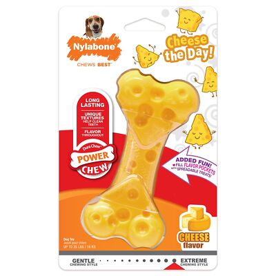 Nylabone Cheese Dog Toy - Power Chew Dog Toy for Aggressive Chewers - Medium/...