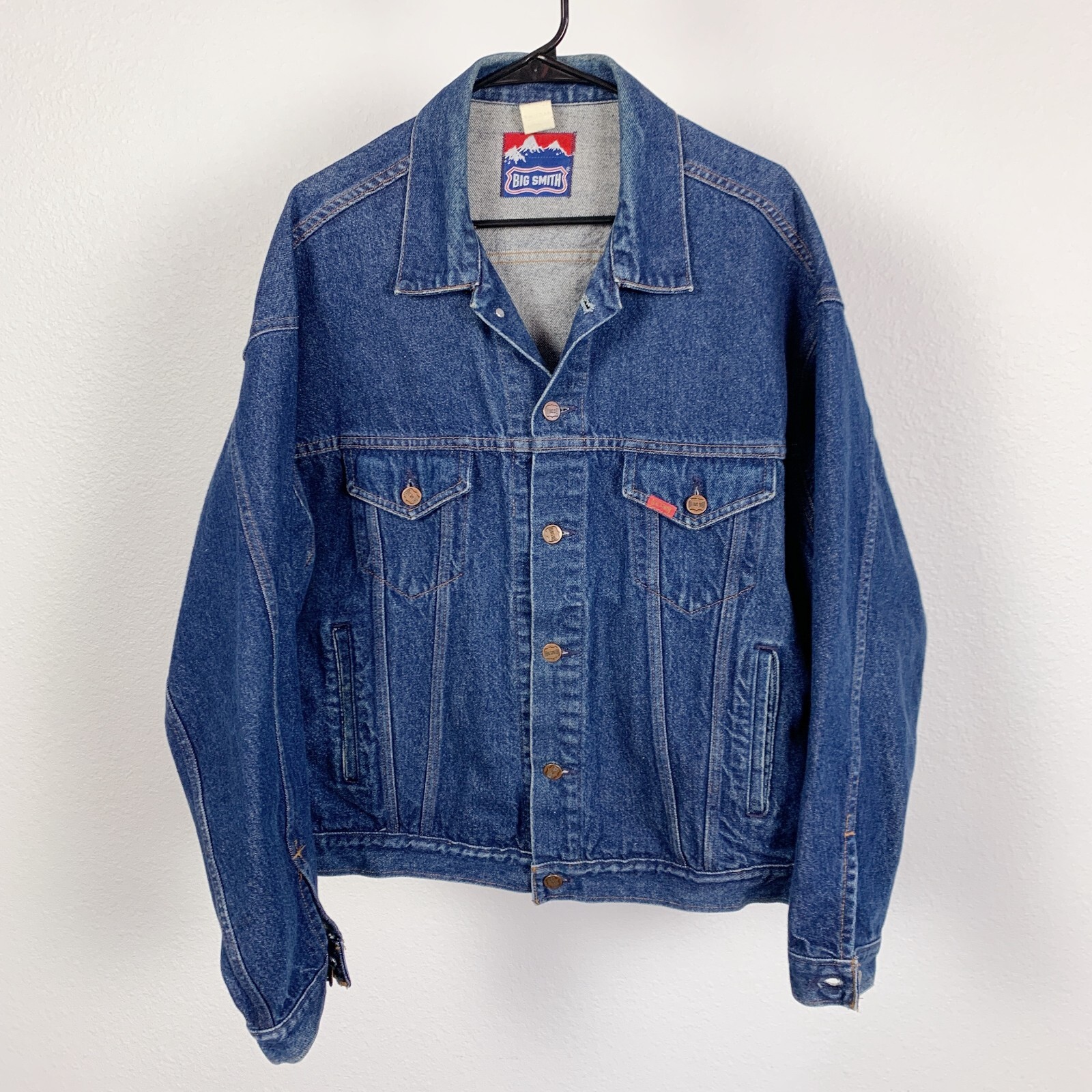 Vintage Big Smith Button Trucker Jean Denim Jacket Large XL Vintage Big Smith Button Trucker Jean Denim Jacket Large XL