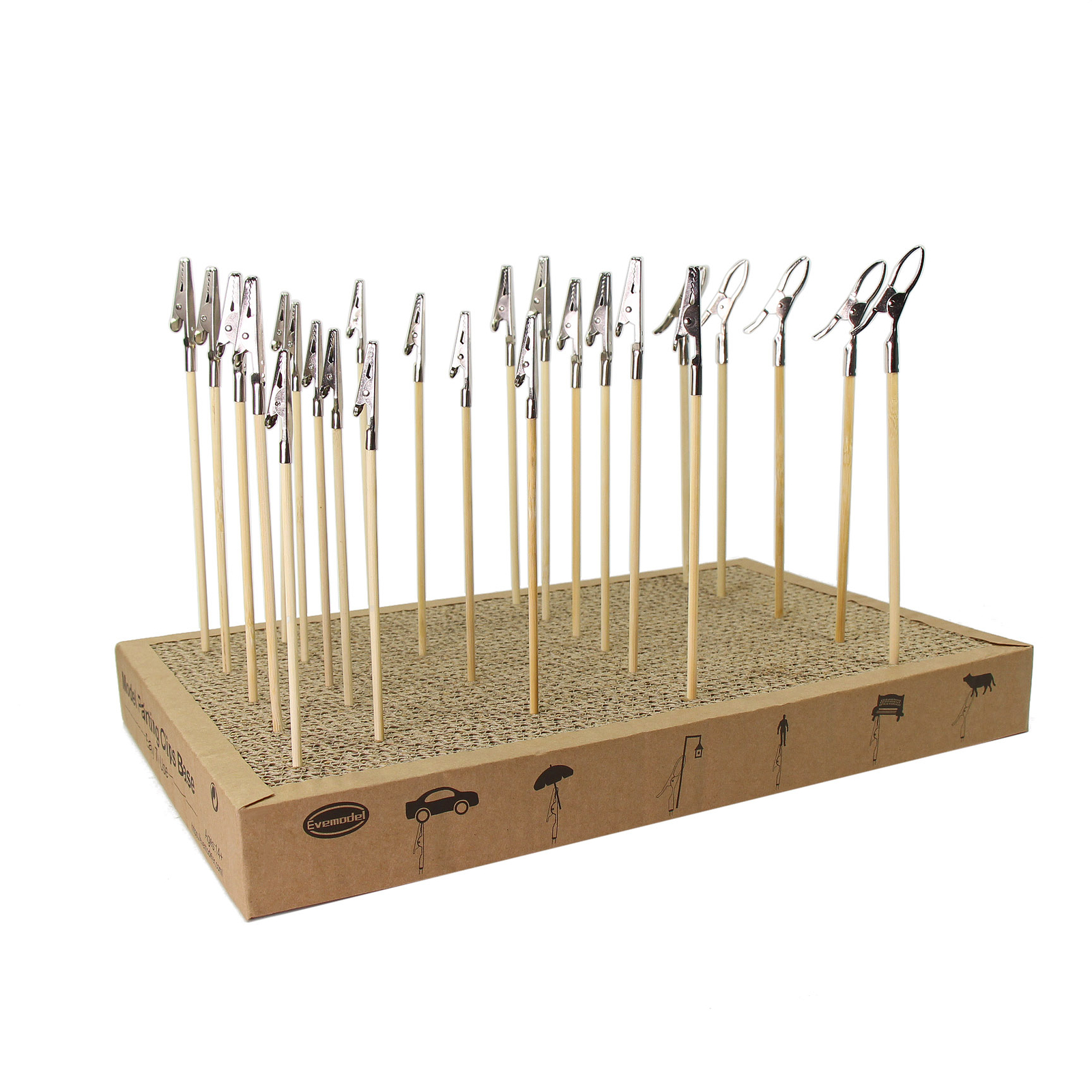 Model Painting Clips Set Cardboard Base 25pcs Alligator