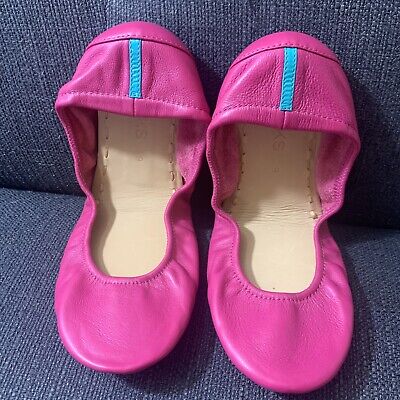 TIEKS by Gavrieli Fuchsia Pink Leather Ballet Flats Shoes Size 9
