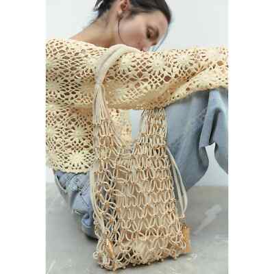 ZARA Beaded Mesh tote bag 6273/110 | eBay