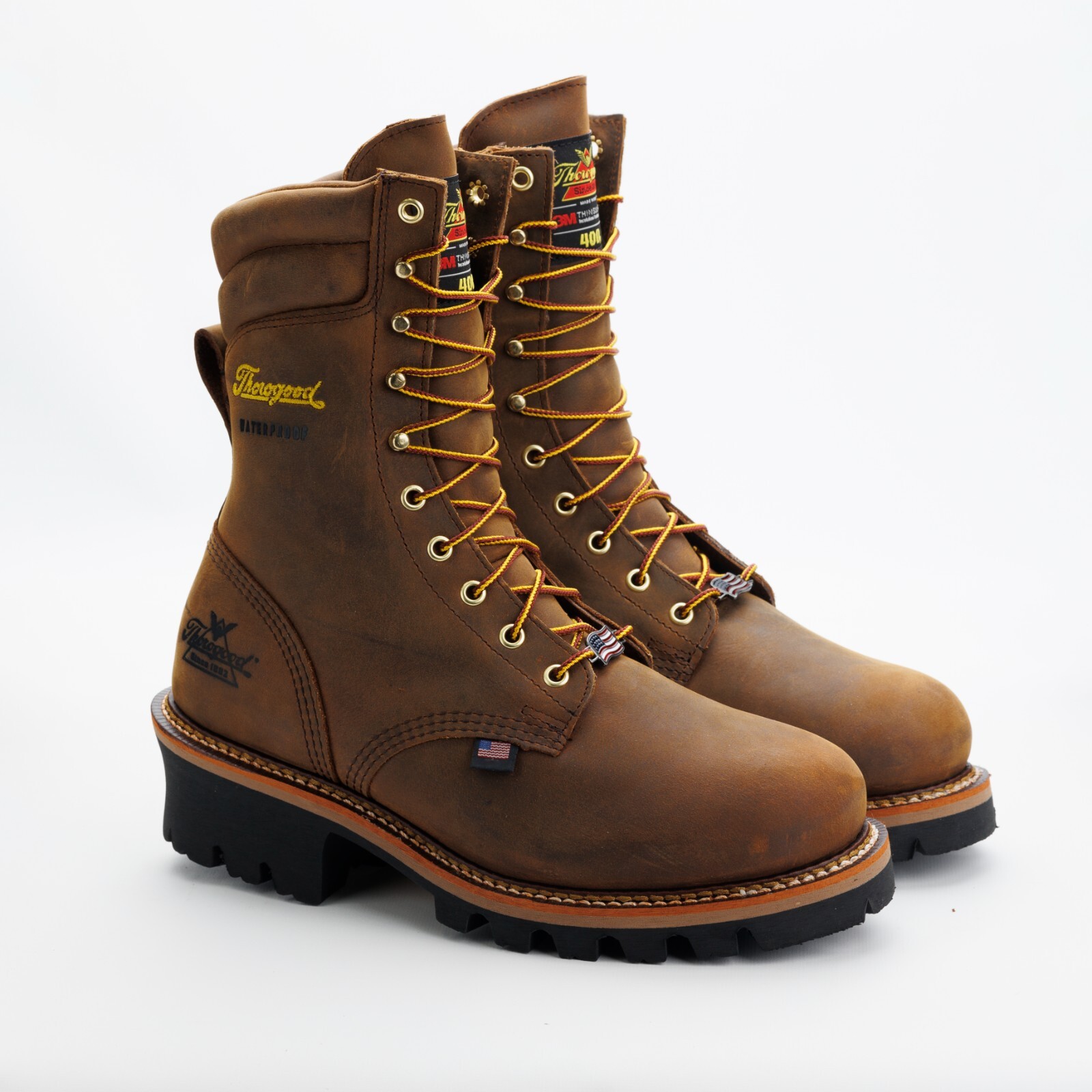Pre-owned Thorogood Logger Series 9″ Crazy Horse Waterproof Insulated Boots 814-3554 -