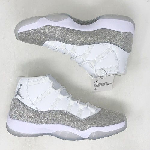 Pre-owned Jordan Air  11 Metallic Silver Glitter White Sneakers, Size 11.5 / 10m Ar0715-100