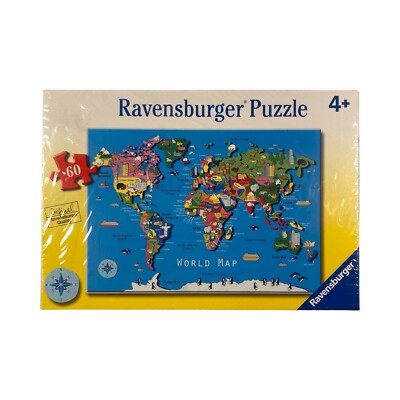 NEW - WORLD MAP Ravensburger Kids Puzzle SEALED 60 Pieces 4+  P- 116