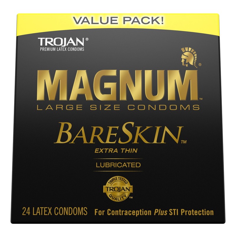 Magnum Bareskin Lubricated Large Condoms, 24 Count Value Pack
