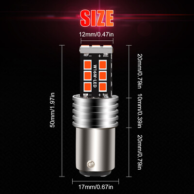 4PCS 1157 LED Red Strobe Flashing Blinking Brake Stop Tail Parking Light Bulbs