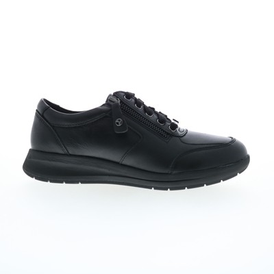 Revere Boston Womens Black Leather Lace Up Lifestyle Sneakers Shoes 7