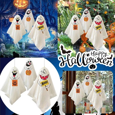 Fabric Mini Ghost Halloween Hanging Ghost Party Decoration Finger Doll Cake Card