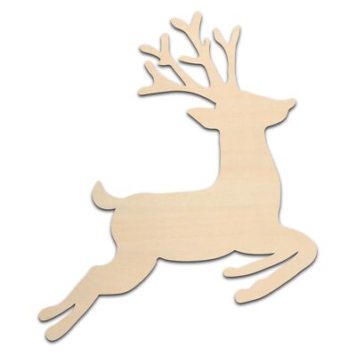 Christmas Reindeer Wood Cutout Shape Unfinished Various Size & Qty 1/8" Craft