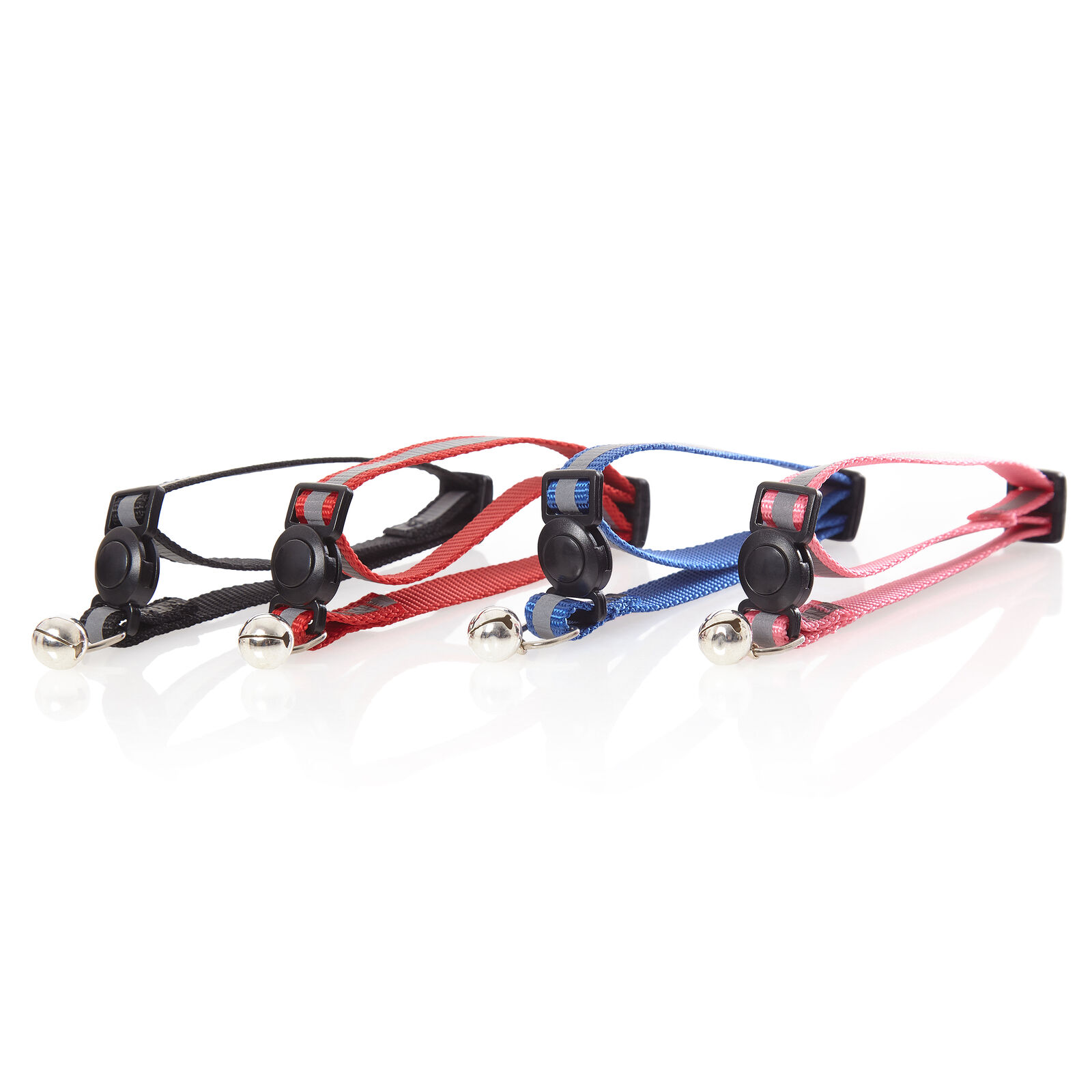 Pets&Partner Katzenhalsband 4er Set Halsband mit Glöckchen, reflektierend 