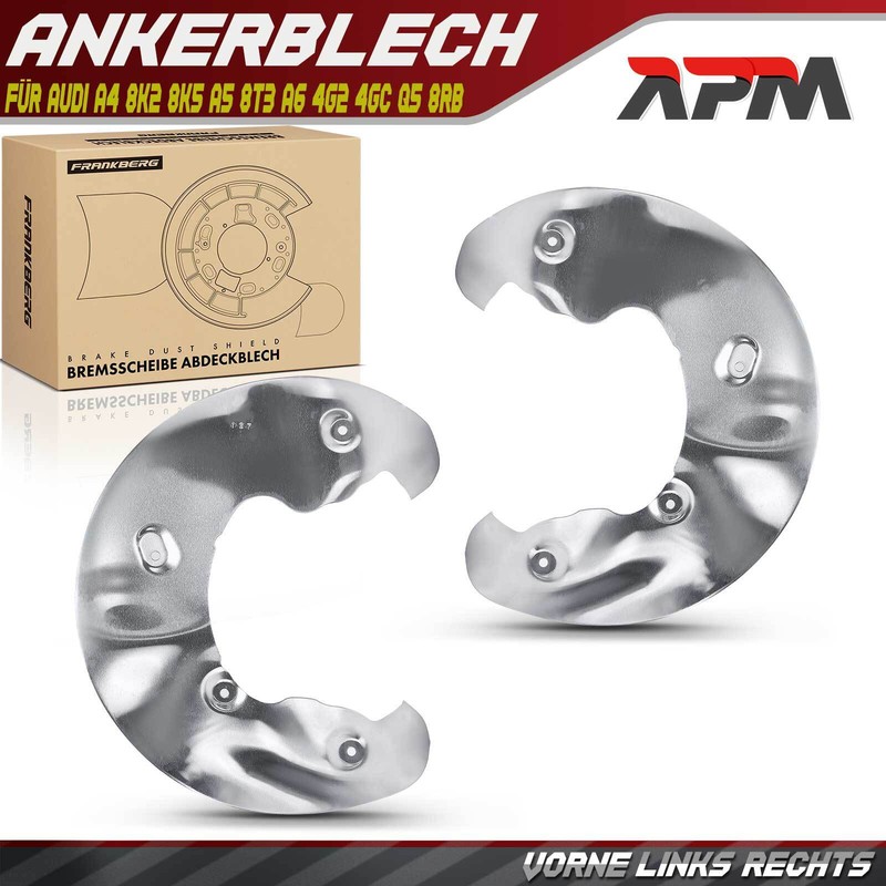 2x Ankerblech Bremsscheibe Vorne FÃ¼R Audi A4 8k2 8k5 A5 8t3 A6 4g2 4gc Q5 8rb