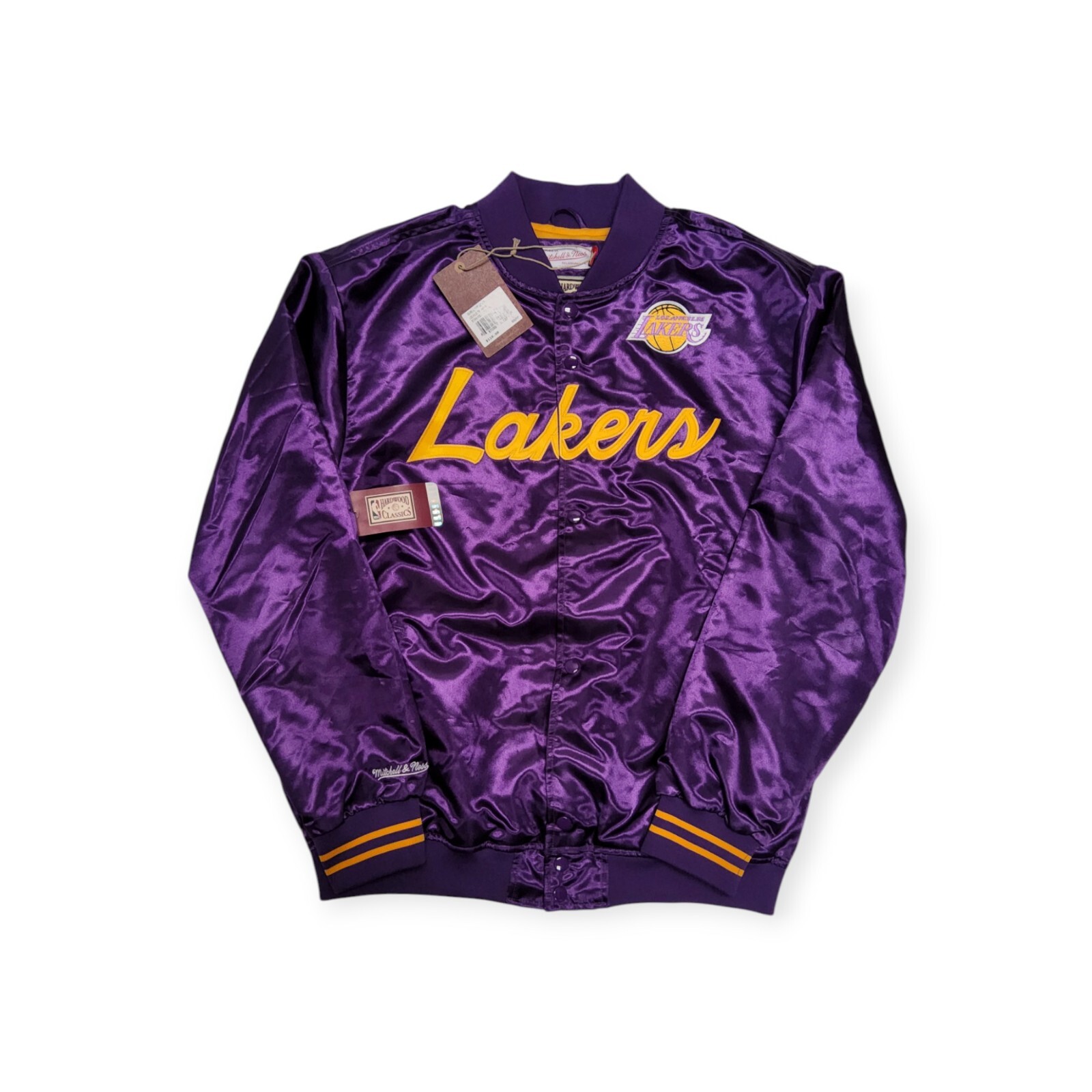 Mitchell Ness Los Angeles Lakers ジャケット M Men's Magic Johnson Black Los Angeles Lakers Vintage Logo