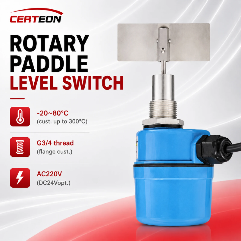 SR80 Rotary Paddle Level Switch Threaded Flange Chemical Water Reservoir Coal Po