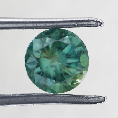 1.05 Ctw Fancy Green Round Lab Grown Gemstone Loose Moissanite Diamond For Ring