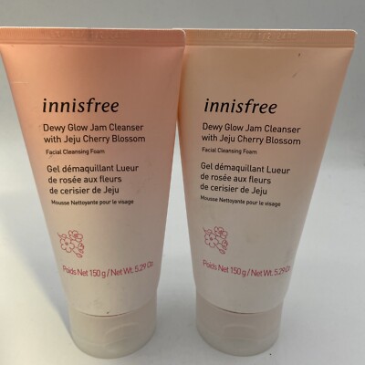 (2)Innisfree Dewy Glow Jam Cleanser with Jeju Cherry  5.29oz. Exp 11/14/2024