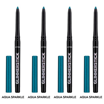 NEW Avon Glimmerstick Retractable Diamonds Eyeliner-AQUA SPARKLE 0.35g /Set of 4