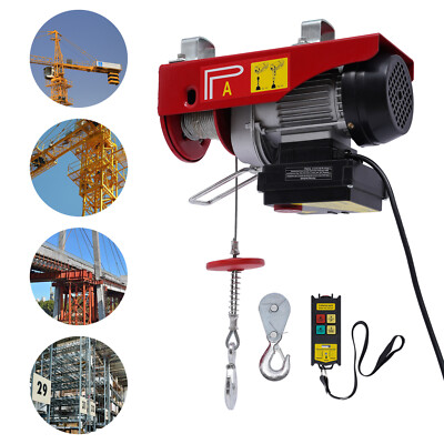 440lb Electric Hoist Winch Engine Crane Overhead Lifting Wireless Remote Control