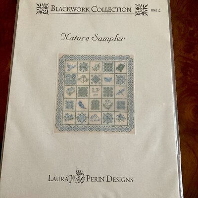 Laura Perin Embroidery (Blackwork Collection) Nature Sampler Pattern Stitchery